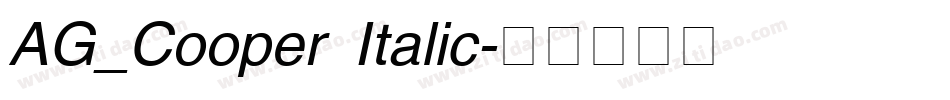 AG_Cooper Italic字体转换